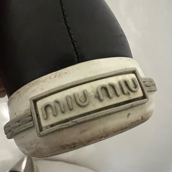 Miu Miu Bow Metal Cap-Toe  Leather Platform 38 - Picture 6 of 11